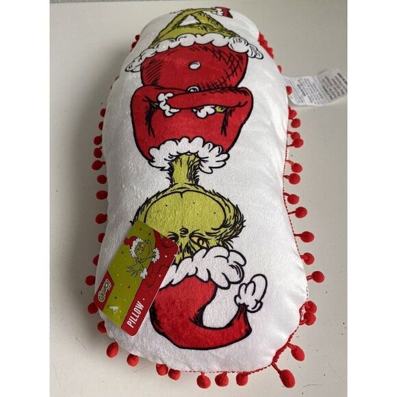 Dr. Seuss The Grinch Who Stole Christmas Shaped Toss Pillow Decorative NEW - Picture 7 of 8